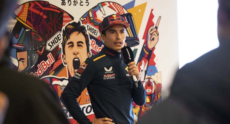 Marc Márquez, en su despedida del Repsol Honda Team en Valencia.