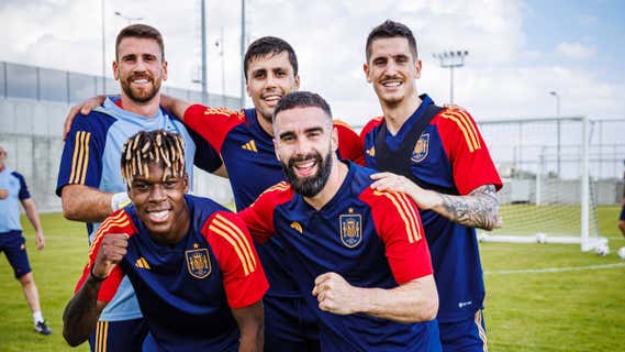 Los internacionales, en un entrenamiento./RFEF