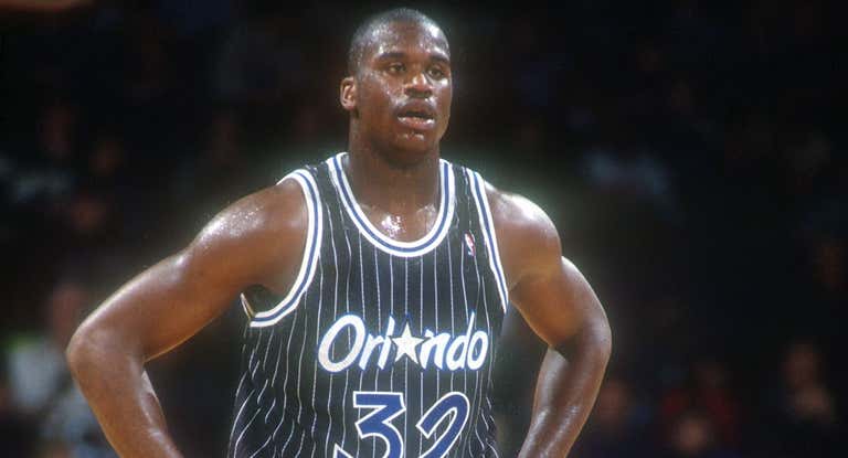Shaquille O'Neal en su primera temporada con los Orlando Magic.