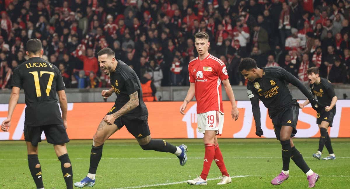 Joselu, celebrando un gol en Champions./EFE