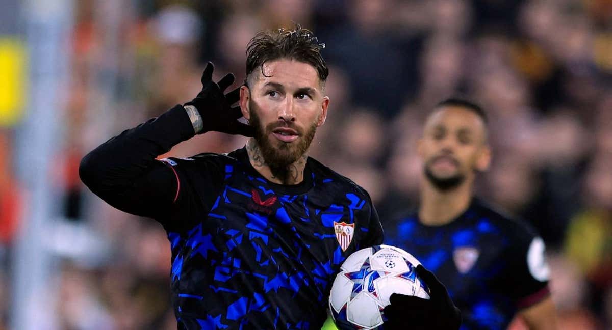 Sergio Ramos celebra el gol ante el Lens./REUTERS