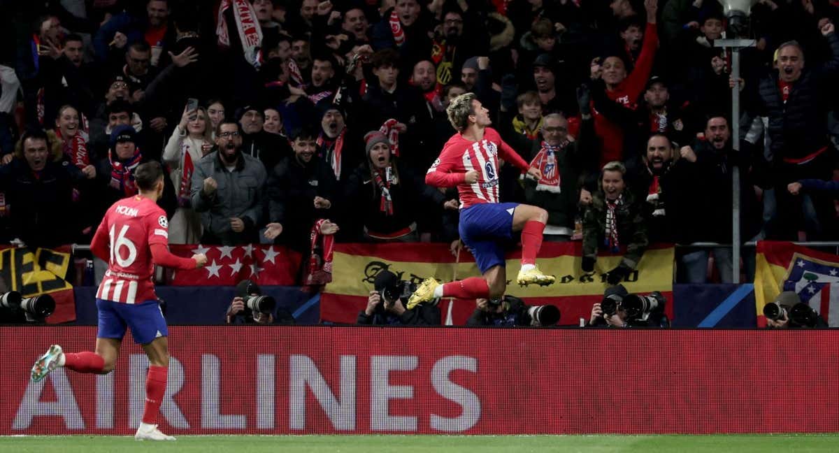 Griezmann abrió el marcador en el Cívitas Metropolitano ante la Lazio./AFP