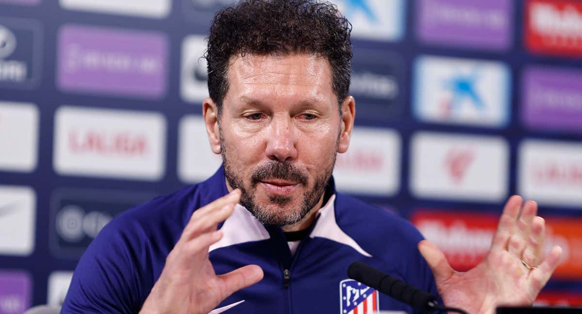 Simeone atendió a los medios antes del partido contra el Athletic Club. /EFE