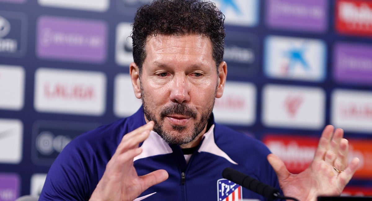 Simeone atendió a los medios antes del partido contra el Athletic Club.
