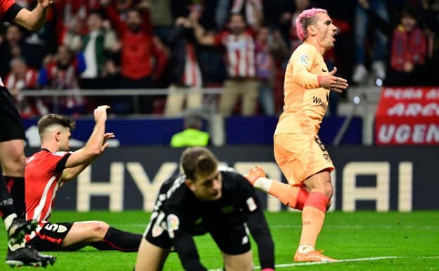 El francés celebra el tanto anotado el curso pasado en el Metropolitano. AFP