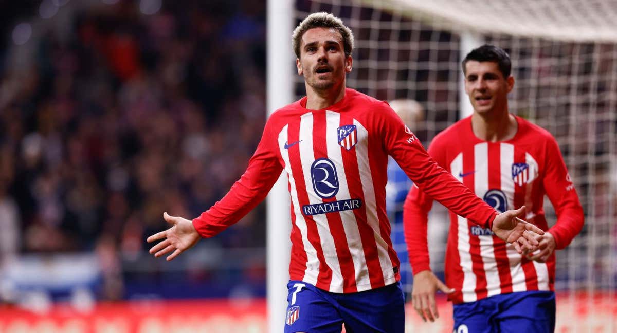 Griezmann celebra su gol ante la Lazio en Champions./AFP