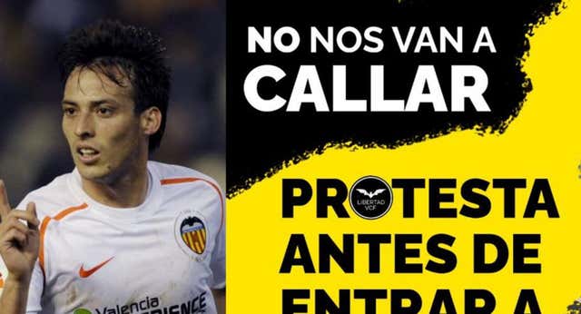 David Silva tendrá lona en Mestalla en medio de una protesta contra Lim