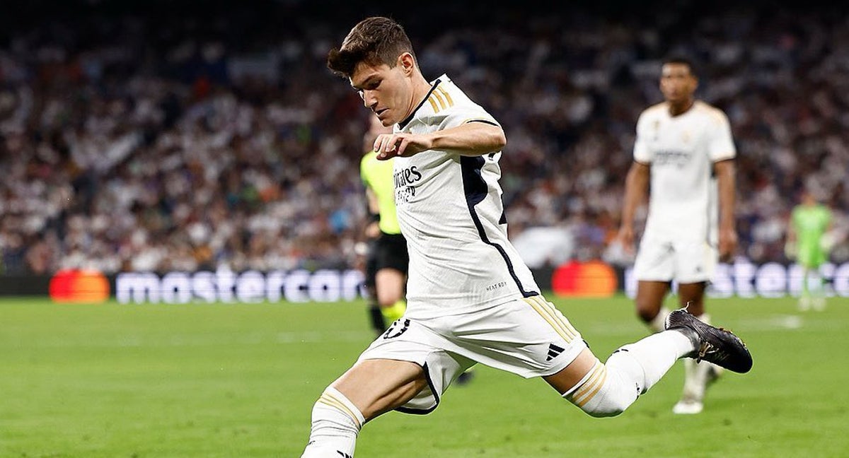 Fran García, durante un partido del Real Madrid.