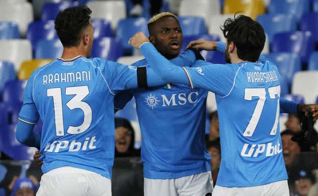 Osimhen celebra un gol reciente.  REUTERS
