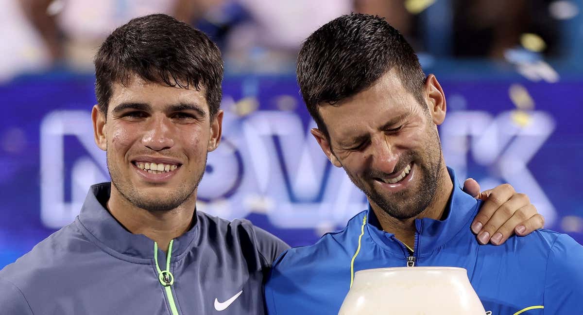 Carlos Alcaraz y Novak Djokovic se encontrarán por primera vez en Arabia Saudí./