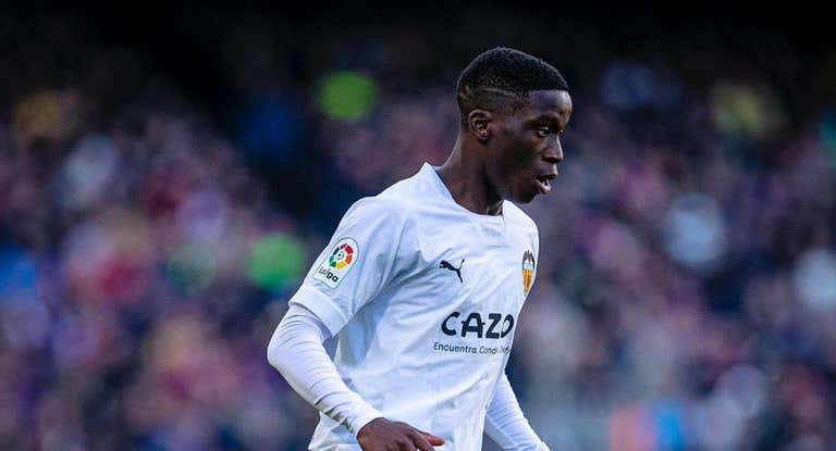 Ilaix Moriba, durante su cesión en el Valencia.