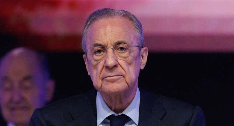 Florentino Pérez en una de sus últimas intervenciones.