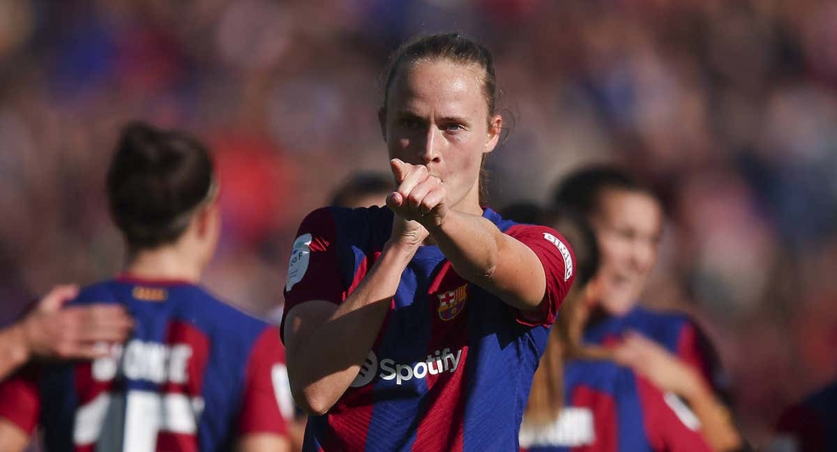 Graham Hansen celebra el gol que marcó en El Clásico. /Getty