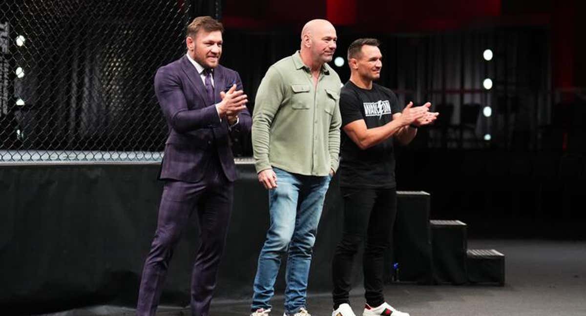 Conor McGregor, Dana White y Michael Chandler, durante el TUF 31.
