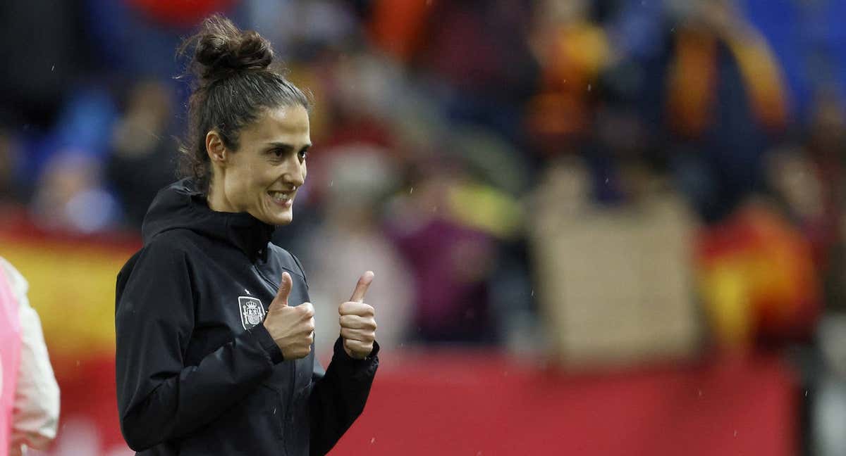 Montse Tomé tras ganar a Suecia en La Rosaleda. /Getty