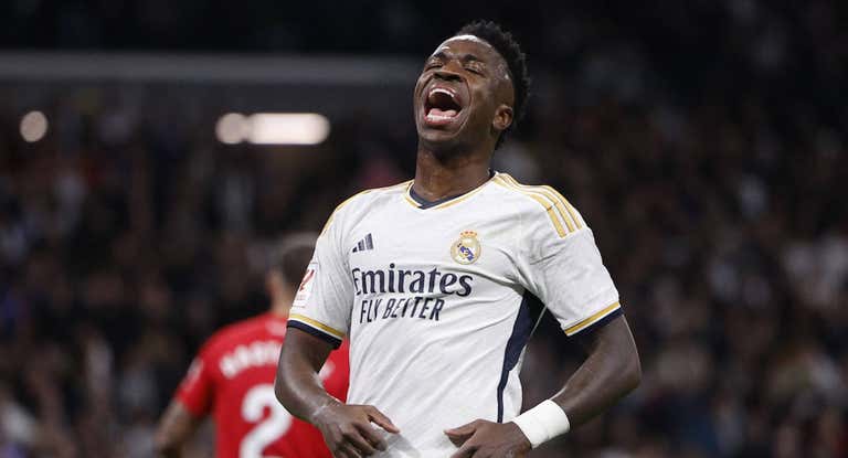 Vinicius se lamenta durante el Real Madrid-Mallorca.