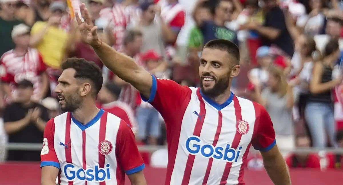 David López, en un partido con el Girona./