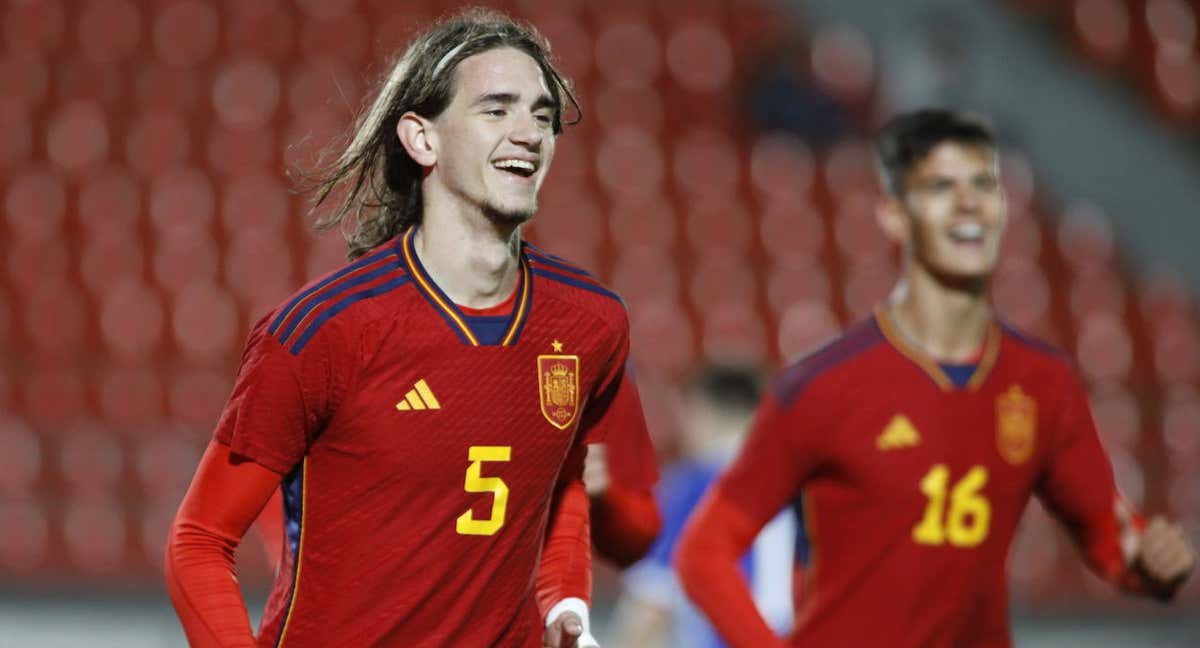 Yarek celebra un gol con la Selección Sub-19. /EFE