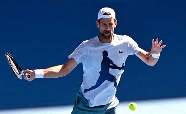 Djokovic, durante un entrenamiento. AFP