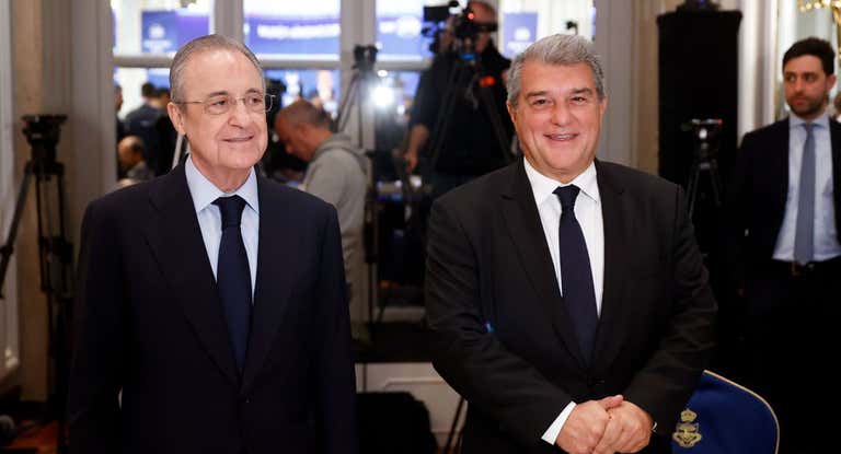 Florentino Pérez y Joan Laporta, en un encuentro del año pasado.