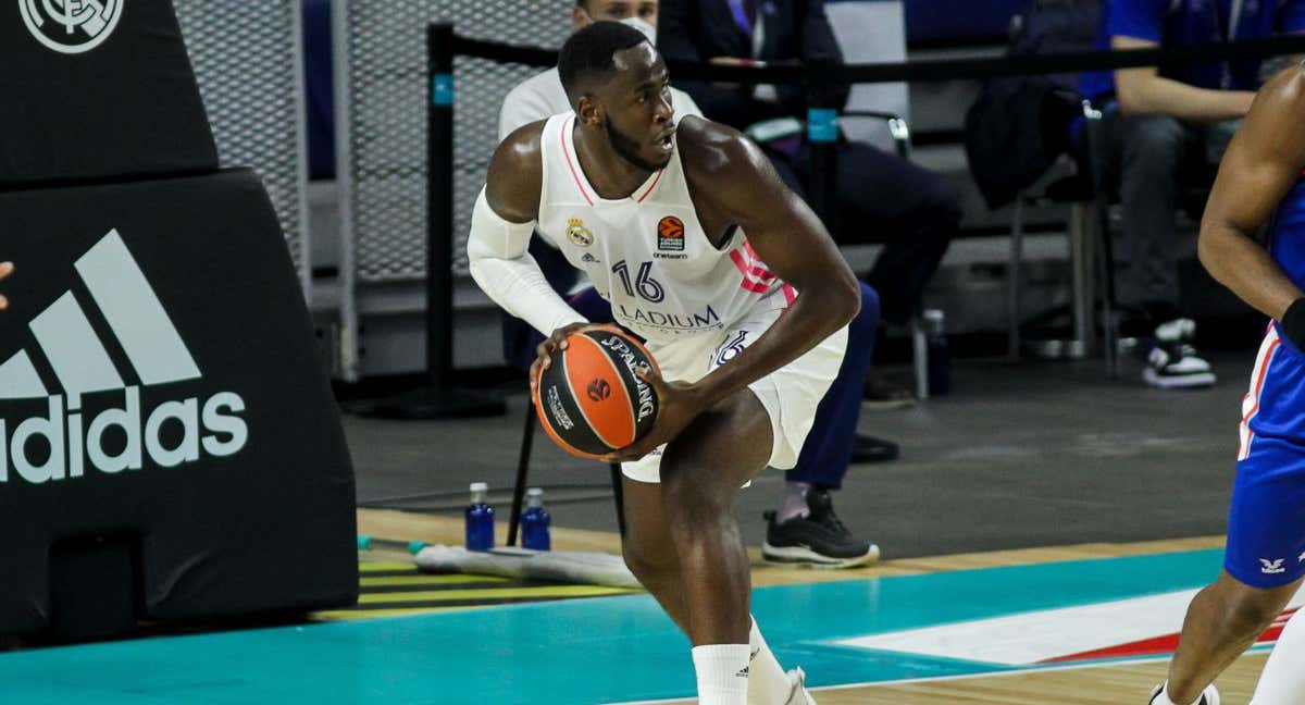 Usman Garuba, durante su etapa en el Real Madrid. /AFP