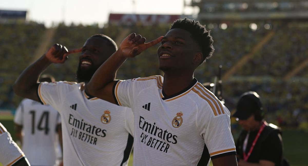 Tchouameni celebra su gol ante Las Palmas./AFP