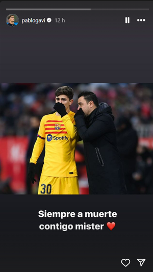 La historia que subió Gavi a Instagram. @pablogavi