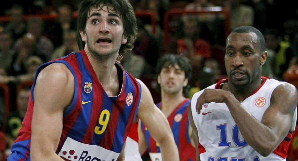 Ricky Rubio, en un partido del Barça en 2010.