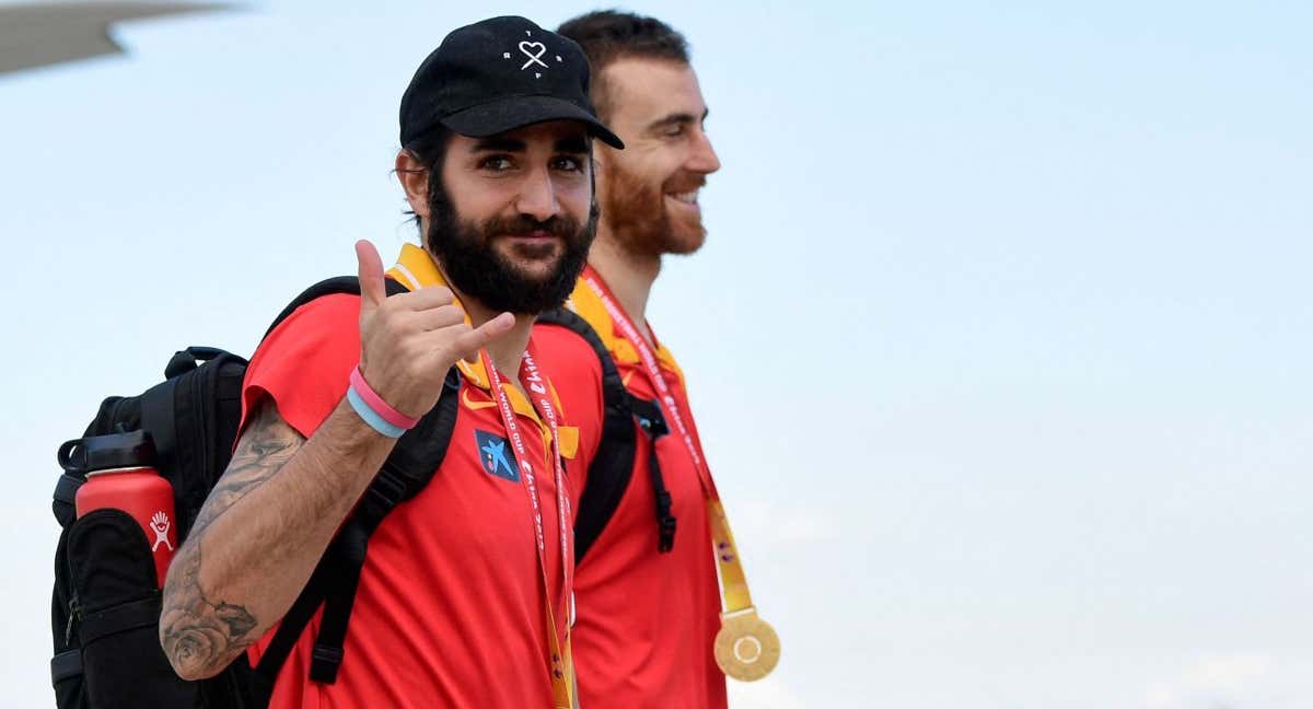 Ricky Rubio tras conquistar la medalla de oro en el Mundial de China 2019.