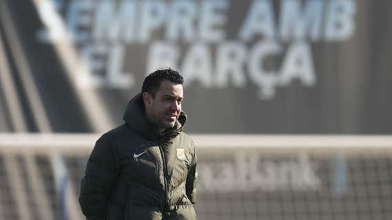 Xavi durante un entreno del equipo./EFE