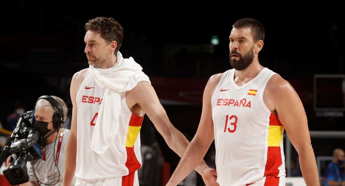 Pau Gasol y Marc en su despedida en los Juegos de Tokio.