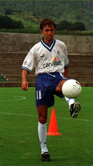 Juanele, como futbolista del Tenerife. Efe