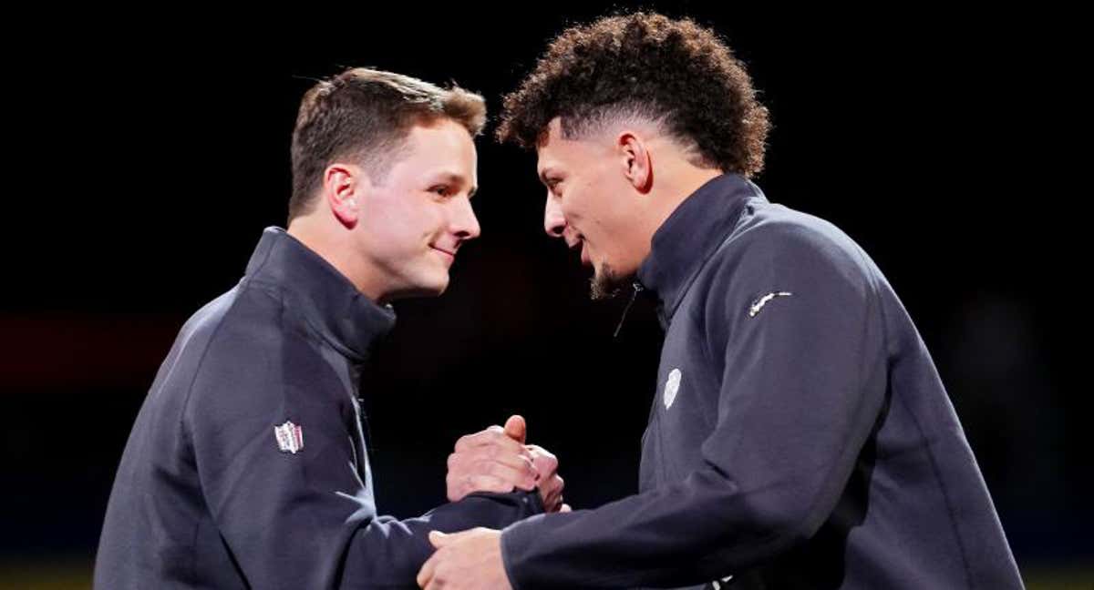 Brock Purdy y Patrick Mahomes en el Media day.