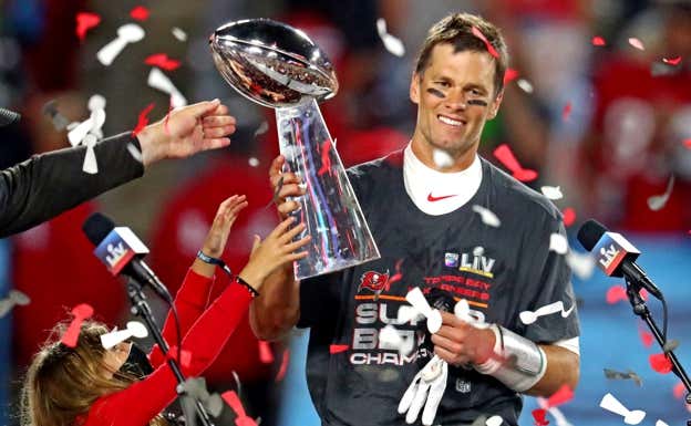 Tom Brady celebrando un título.  REUTERS
