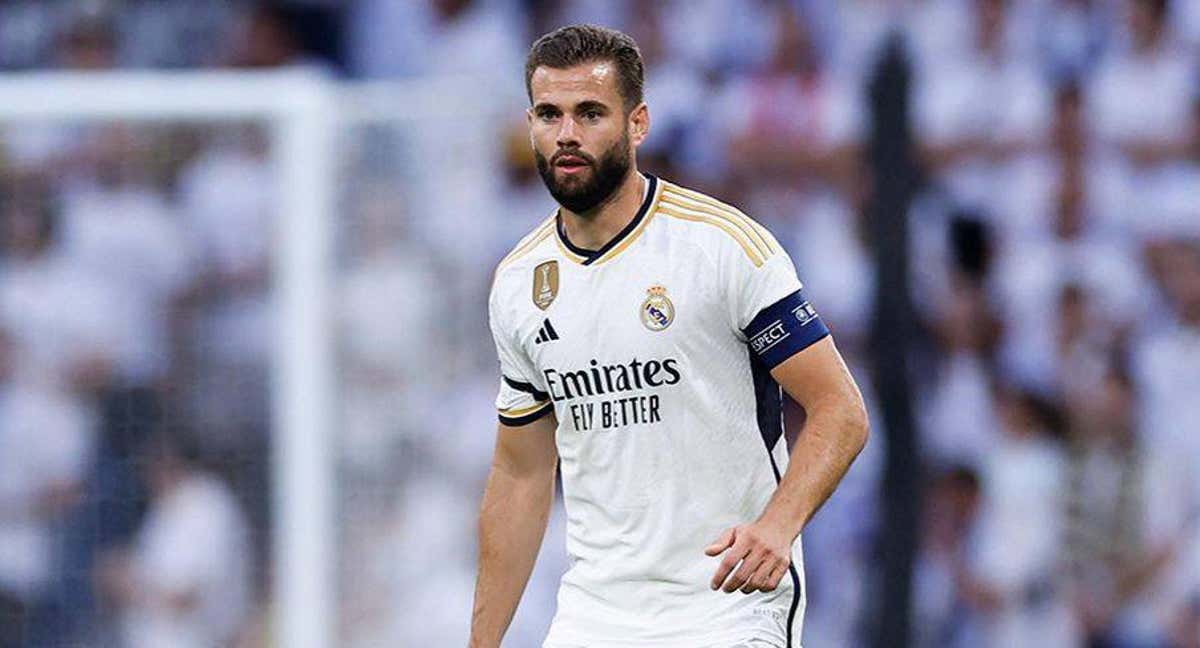 Nacho, durante un partido en el Bernabéu.