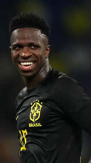 Vinicius con la camiseta de la selección brasileña.  NIKE