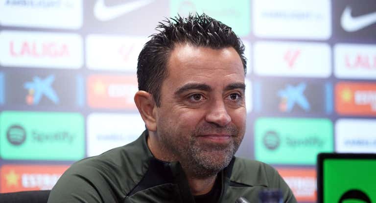 Xavi Hernández en rueda de prensa.