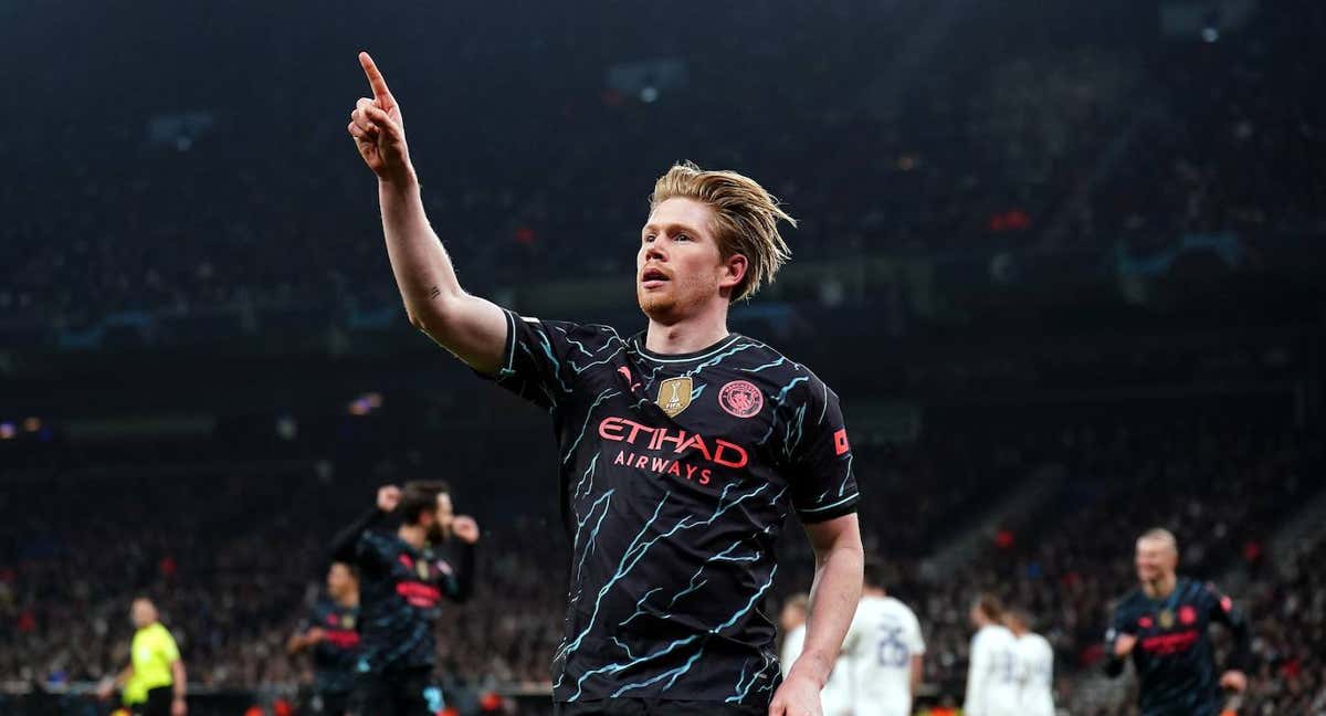 Kevin De Bruyne celebra su gol contra el Copenhague.