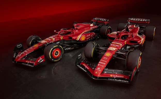 Los coches de Charles Leclerc y Carlos Sainz para la F1 2024.  Scuderia Ferrari
