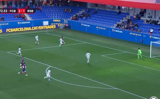 El jugador vasco termina llegando a línea de fondo tras una conducción muy larga.  WYSCOUT