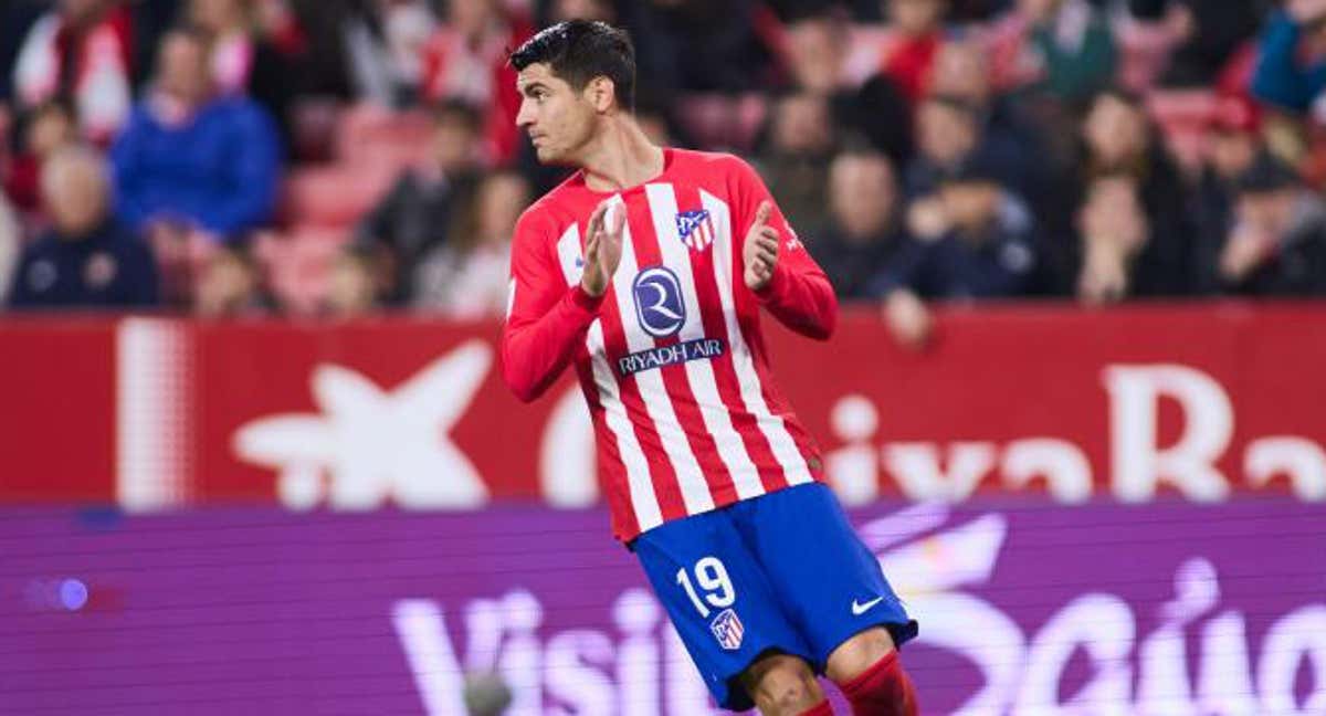 Álvaro Morata, durante un partido del Atlético de Madrid./EP