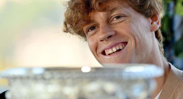 Jannik Sinner, durante una rueda de prensa en Italia tras su triunfo en el Open de Australia.