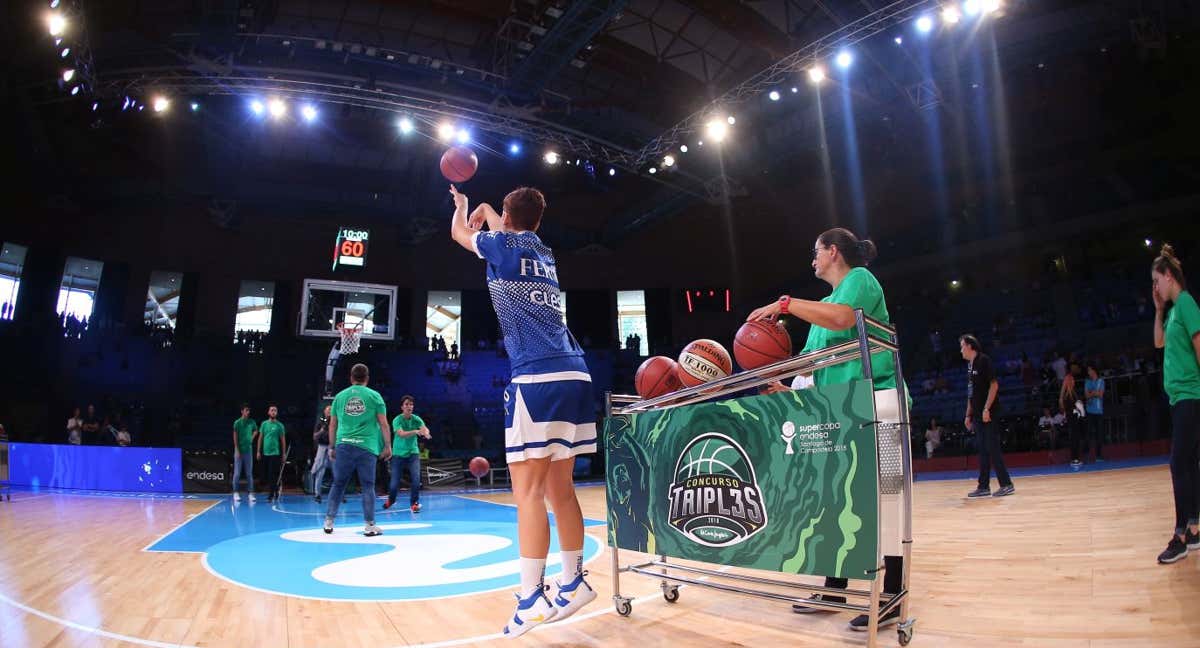 Patricia Cabrera en el concurso de triples de la Supercopa 2017.