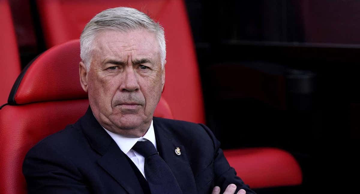 Carlo Ancelotti, en el Estadio de Vallecas./Reuters