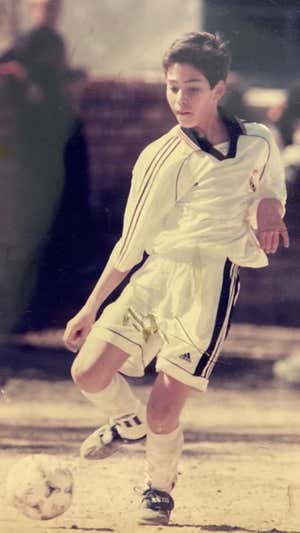 David Mateos, durante las pruebas del Real Madrid. CEDIDA