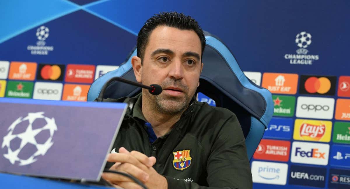 Xavi Hernández, en conferencia de prensa en el Diego Armando Maradona. /EFE