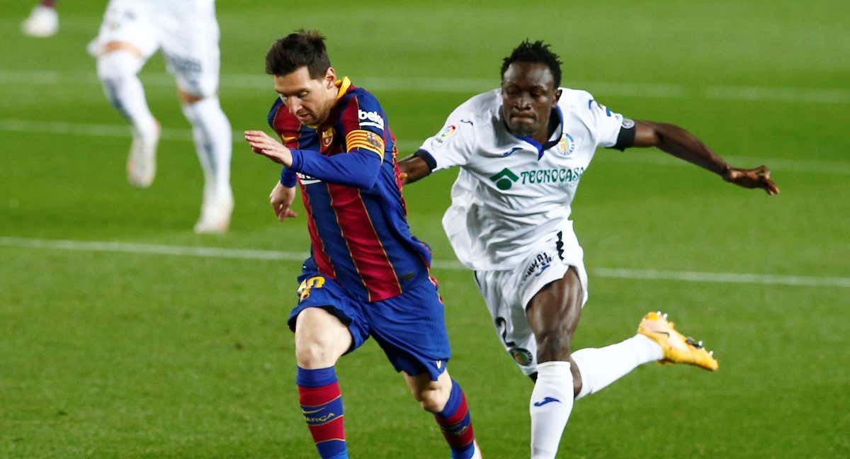 Leo Messi, durante un partido con el Getafe. /EFE