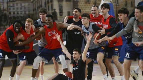 La Selección española, en un entrenamiento de estas Ventanas FIBA en Guadalajara. /EFE