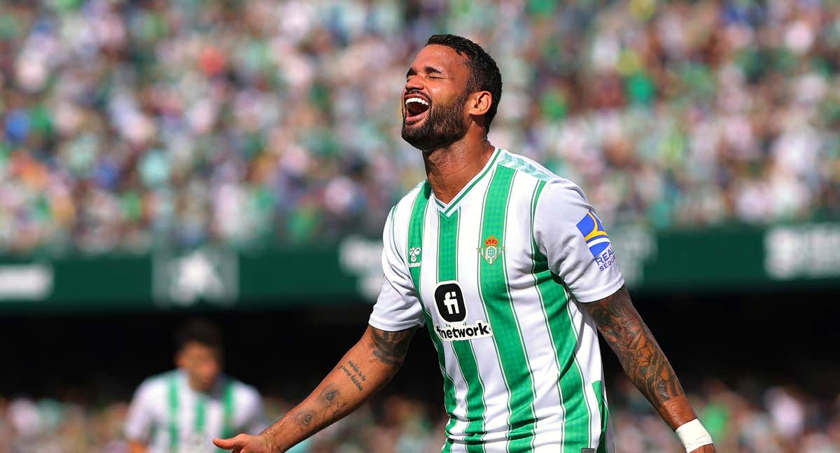 Willian Jose celebra un gol con el Betis en LaLiga./Getty