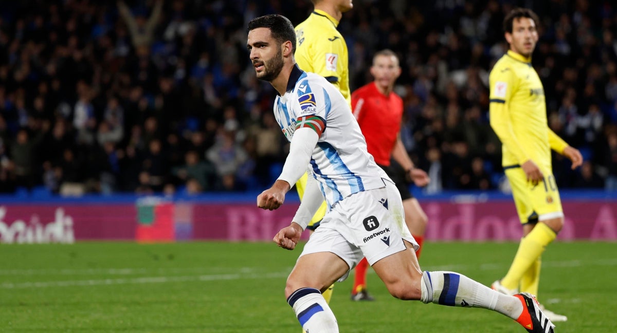 Mikel Merino anotó el único gol de la Real Sociedad frente al Villarreal.